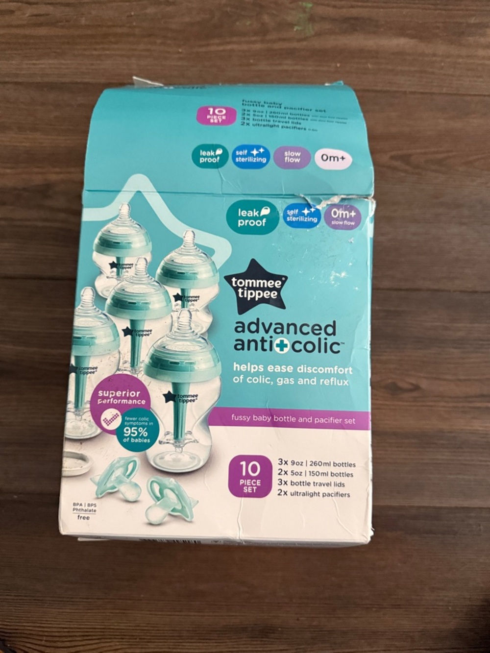 Tommee Tippee Advanced Anti-Colic Baby Bottle and Pacifier Set - Teal
